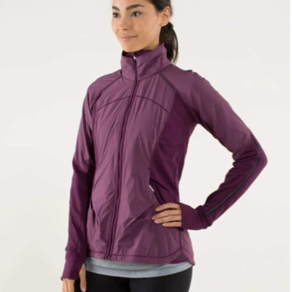 Lululemon Can't Stop Jacket Hyper Stripe Plum